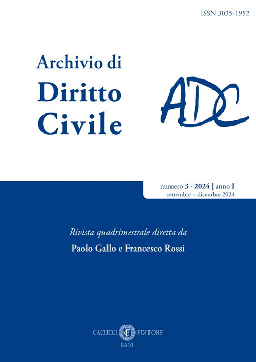 Archivio di diritto civile (2024). Vol. 3: Settembre-dicembre