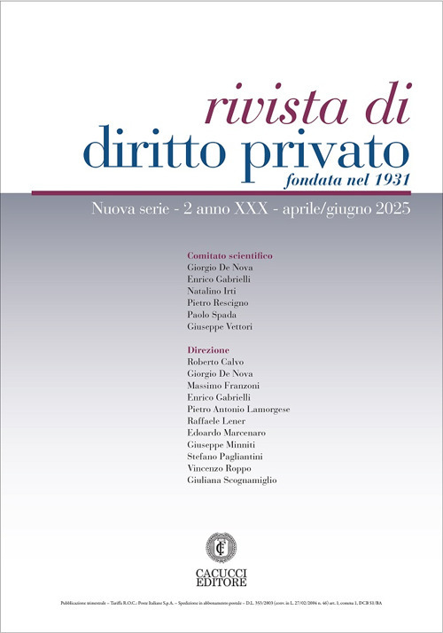 Rivista di diritto privato (2025). Vol. 2: Aprile/giugno