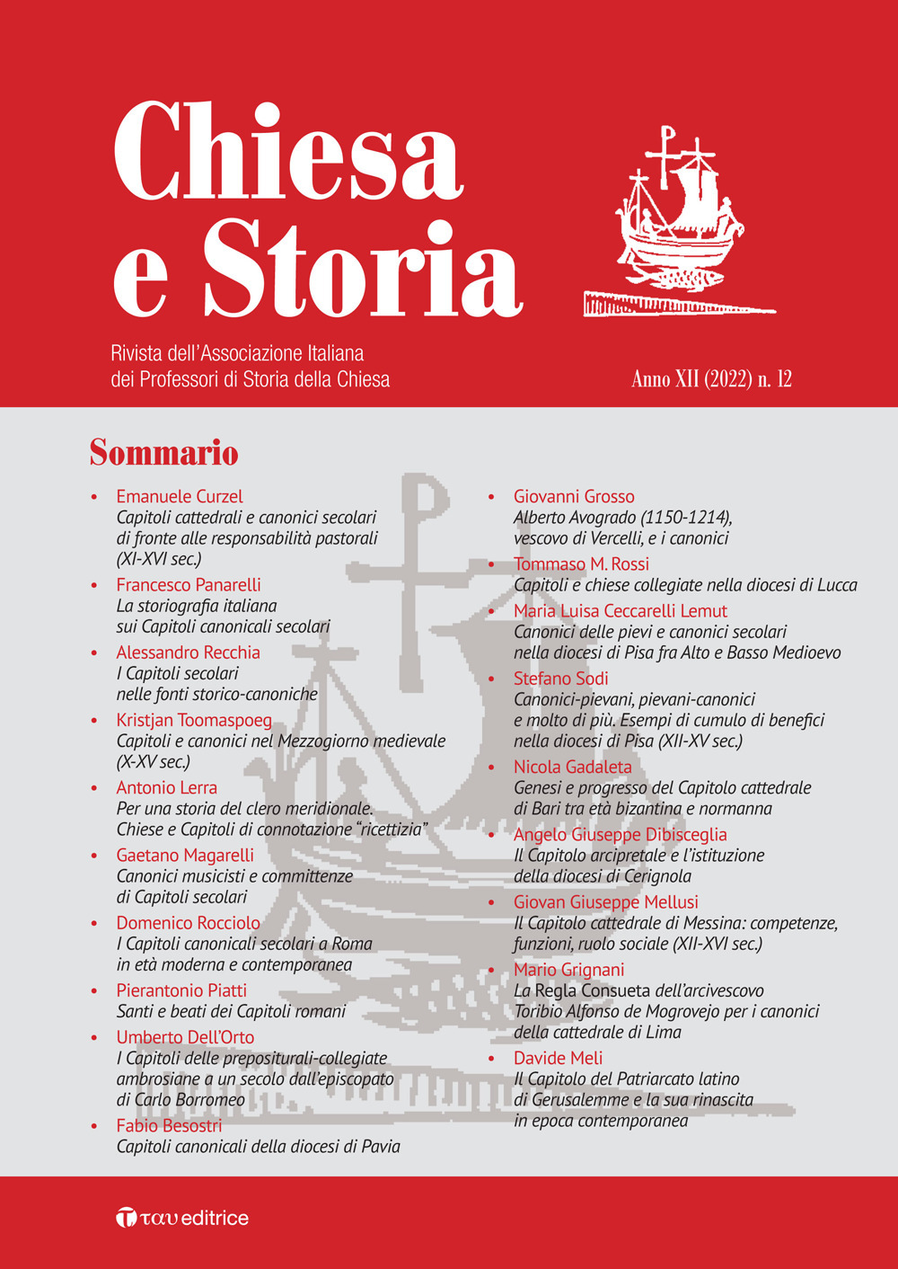 Chiesa e storia. Rivista dell'Associazione Italiana dei Professori di Storia della Chiesa (2022). Vol. 12