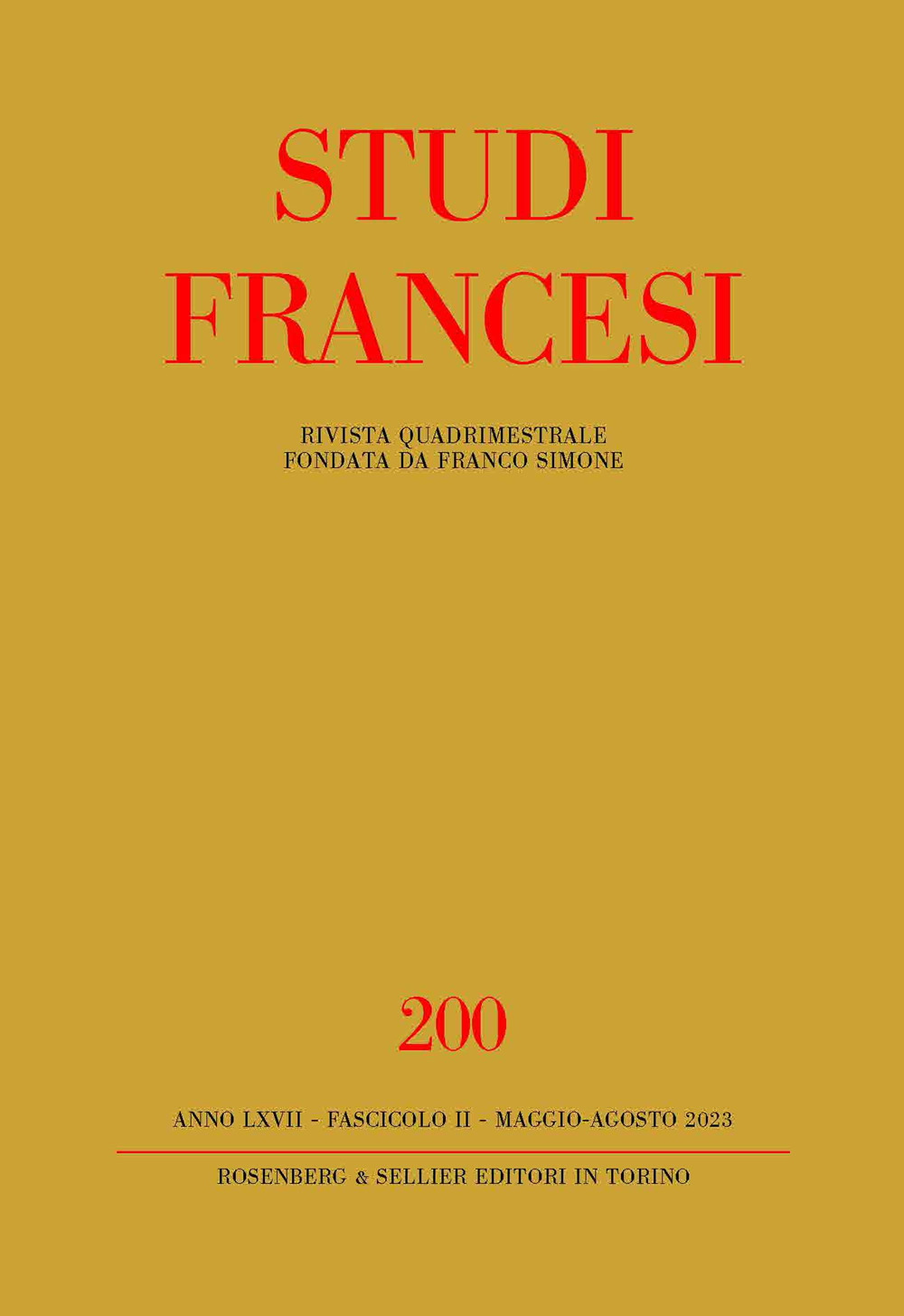 Studi francesi. Vol. 200: L' héritage de Molière: réécritures, traductions et représentations du Grand Siècle à l'âge contemporain