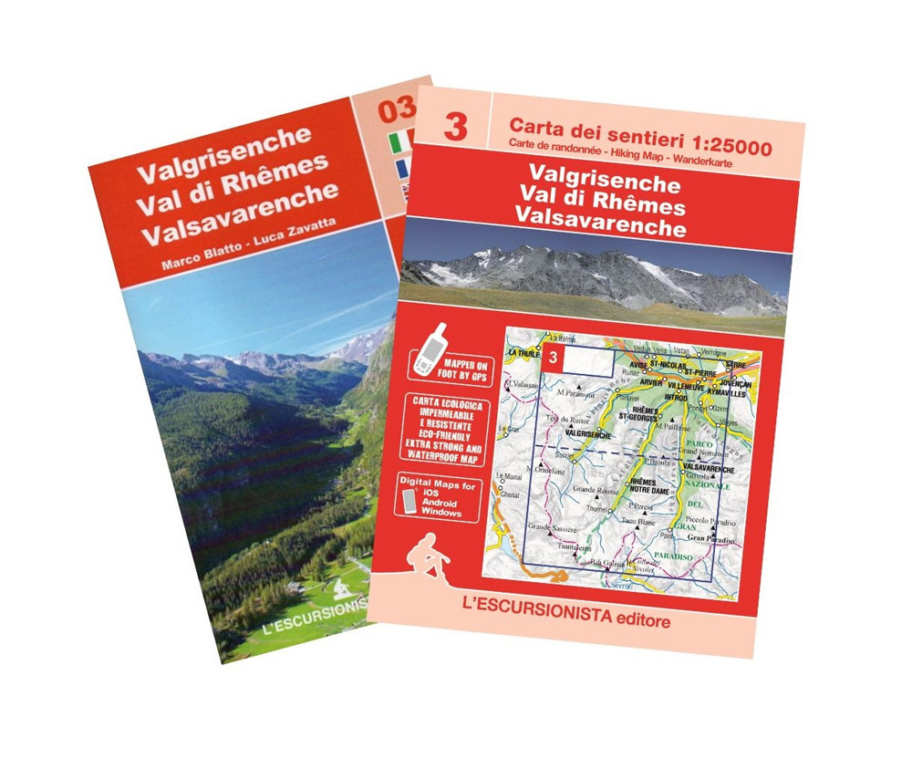 Valgrisenche-Val di Rhemes-Valsavarenche. Scala 1:25.000. Con Carta geografica ripiegata