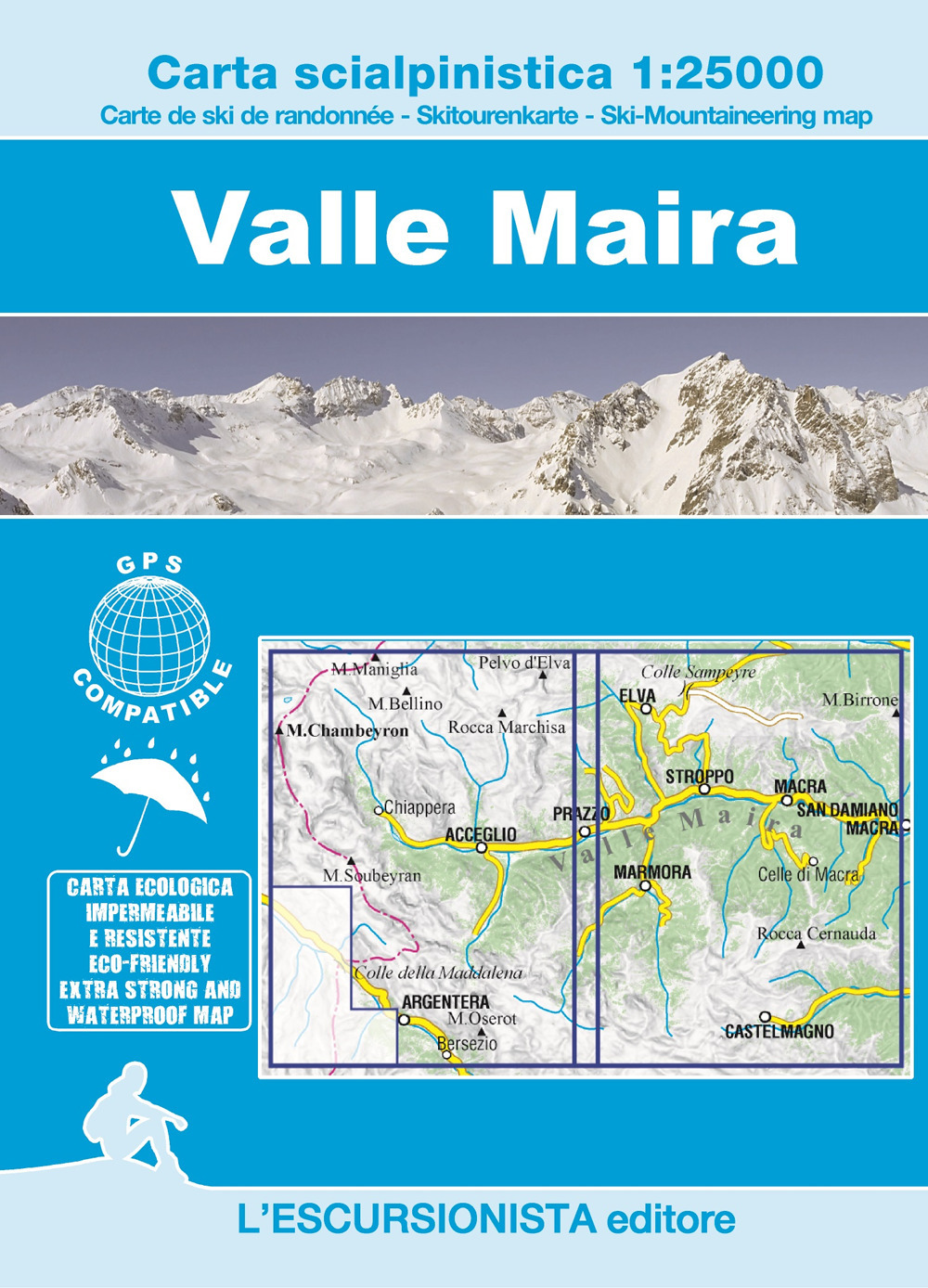 Valle Maira 1:25000. Carta scialpinistica. Nuova ediz.