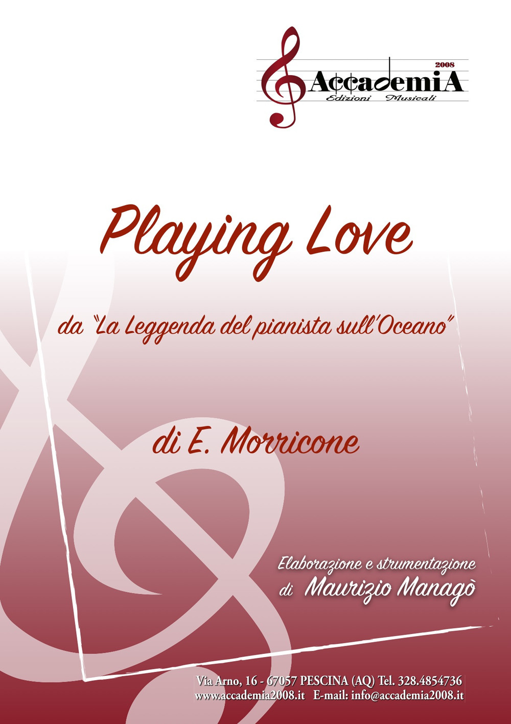 Playing love da «La leggenda del pianista sull'oceano» di Ennio Morricone. Ediz. a spirale