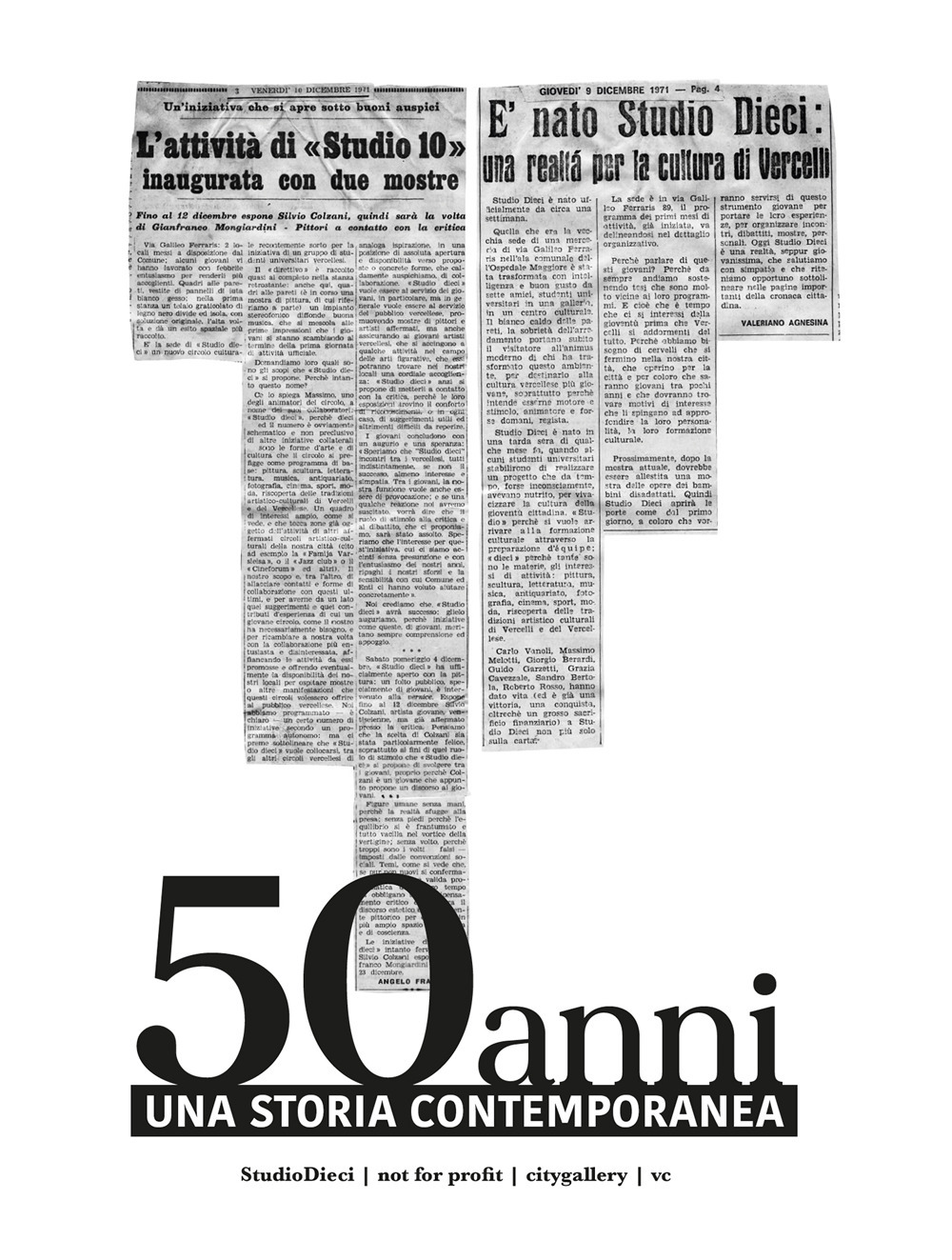 50 anni una storia contemporanea. StudioDieci not for profit citigallery vc. Ediz. speciale