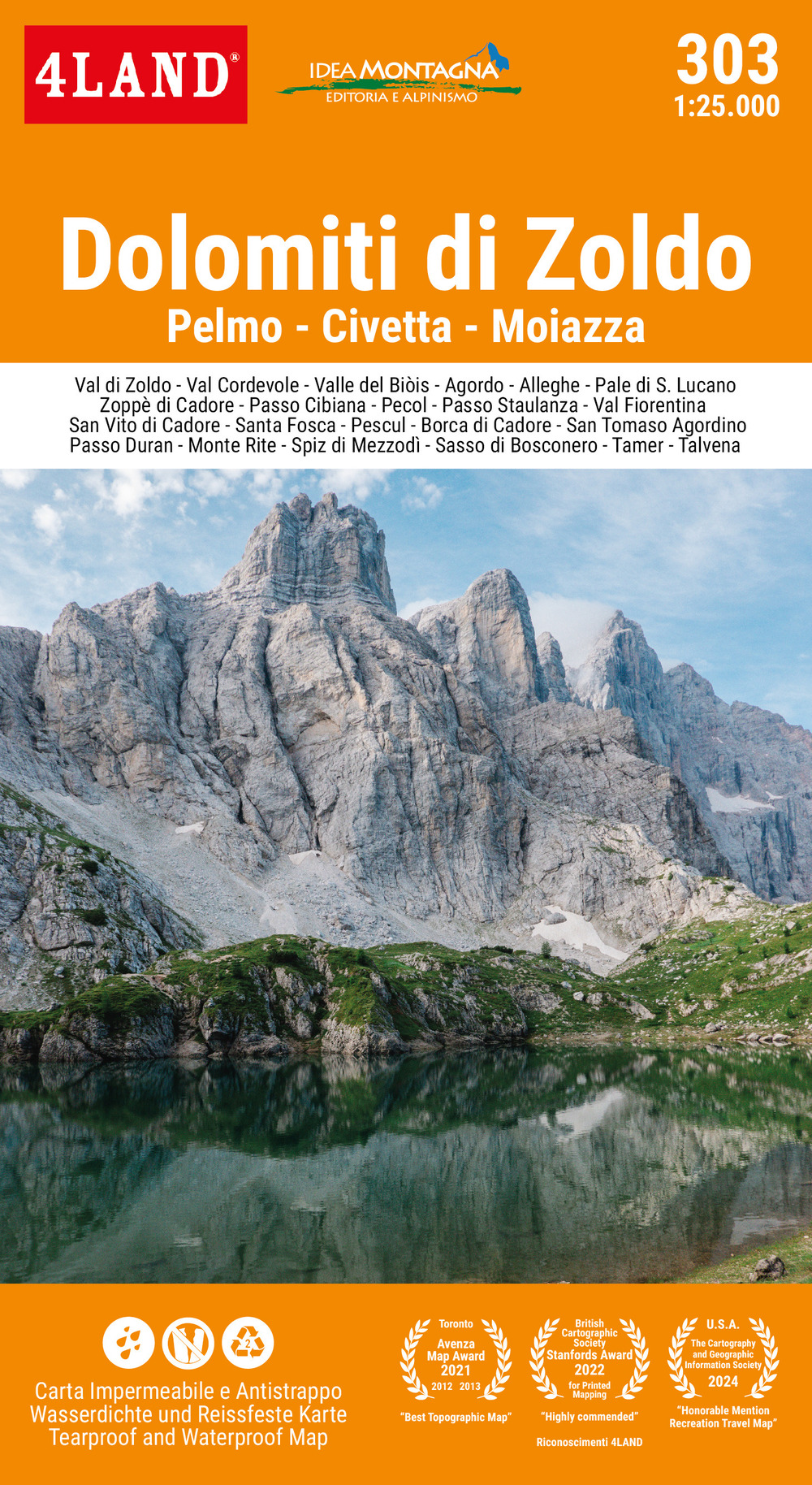 Dolomiti di Zoldo. Pelmo. Civetta. Moiazza 1:25.000