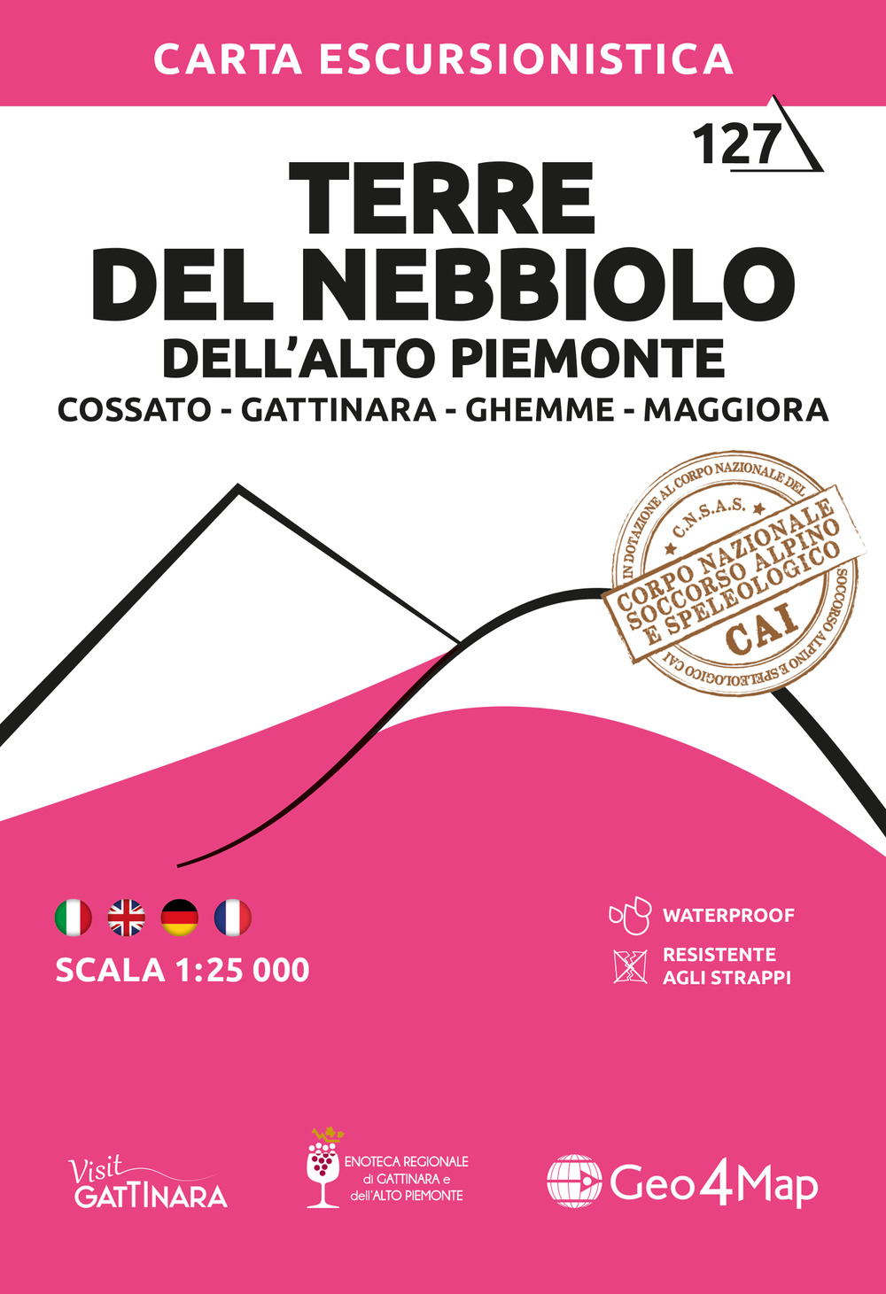 Terre del Nebbiolo-Gattinara-Cossato-Maggiora. Carta escursionistica 1:25.000