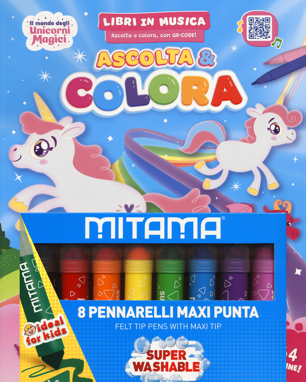 Il mondo degli unicorni magici. Ascolta  e colora. Ediz. illustrata. Con 8 pennarelli. Con playlist musicale