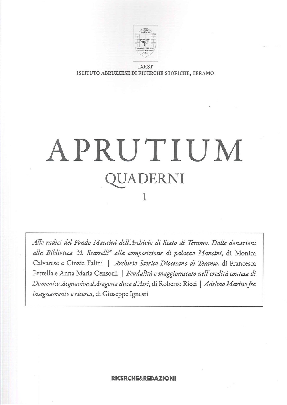 Aprutium. Quaderni. Vol. 1