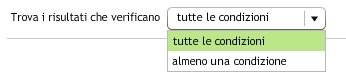 Scelta operatori di ricerca tra i campi